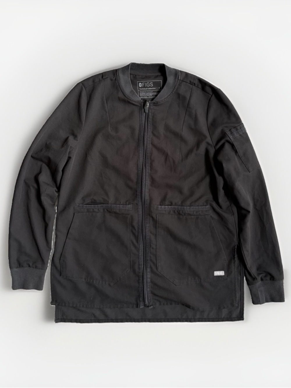 FIGS Bellery Scrub Jacket Women’s Size Small Black Full Zip W18SW1007